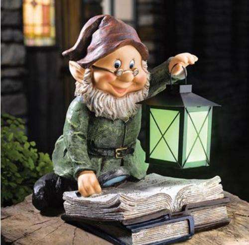 Bookworm Gnome Garden Sculpture