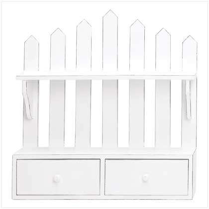 ** Read B4 Bidding ** Rachel AshwellÂ® Inspired Shabby Chic Collection - Picket Fence Curio Shelf