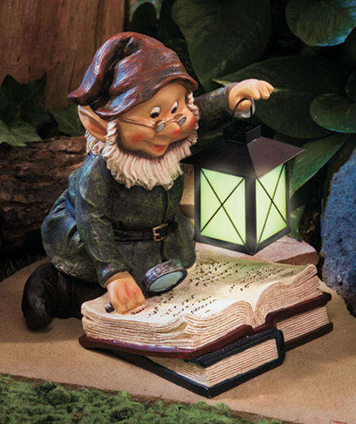 ** READ BEFORE BIDDING ** Glowing Lantern Storybook Gnome