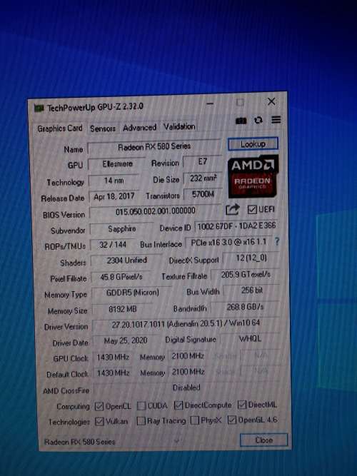 Saphire Nitro+ 8g Special Eddition GFX card