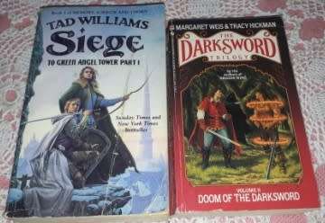 3 x SF Books Doom of the DarkSword  and Siege to Green Angel Tower Part 2 and In Sylvan Shadows