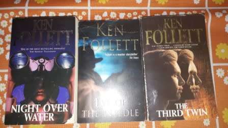 3 x Ken Follett books: Night over Water,The 3rd Twin ,Eye of the Needle