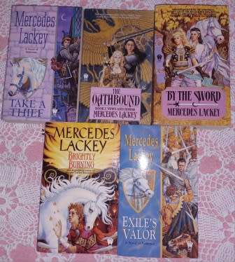 Brightly Burning, The Oathbound, Take A Thief, Exile`s Valor, By the Sword - M Lackey