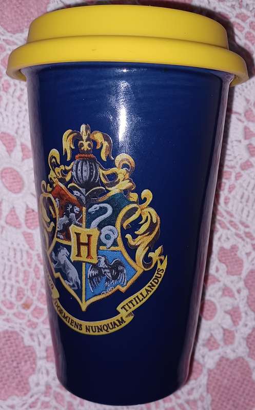 Harry Potter MG22896 `Hogwarts Crest` Ceramic Travel Mug, 12 oz/340 ml