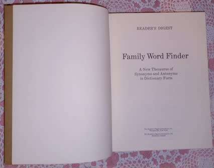 Family Word Finder Readers Digest