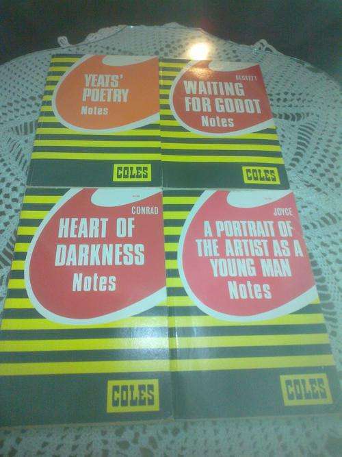 Set of 4 Coles Notes: James Joyce, Joseph Conrad, Beckett, Yeats
