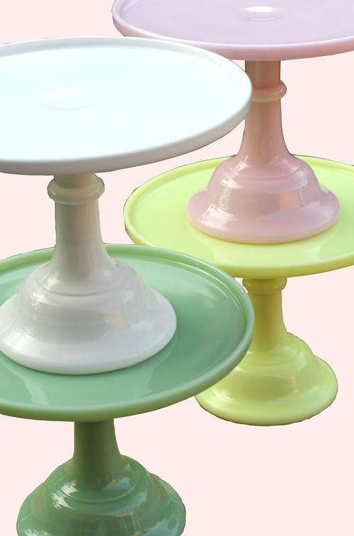 Milk glass cake stands