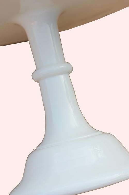 Milk glass cake stand - White