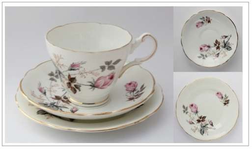 Grosvenor Jackson & Gosling fine bone china tea trio