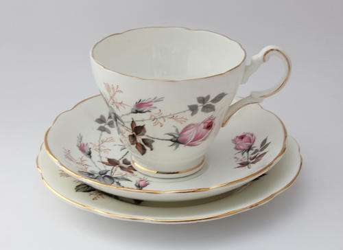 Grosvenor Jackson & Gosling fine bone china tea trio