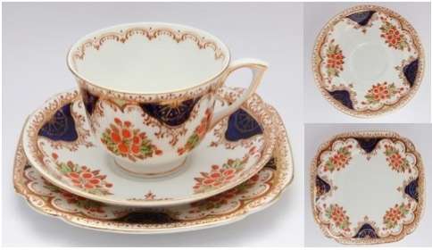 Roslyn China fine bone china tea trio