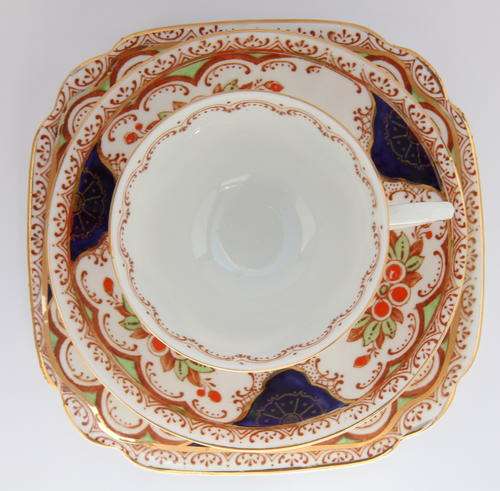 Roslyn China fine bone china tea trio - top view