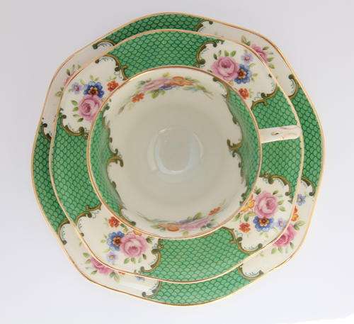 Sandringham fine bone china tea trio - top view