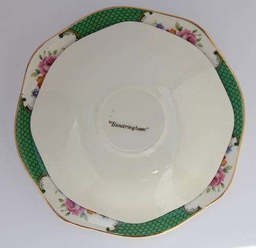 Sandringham fine bone china tea trio - marking