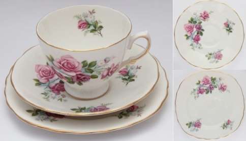 Royal Osborne fine bone china tea trio