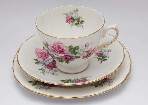 Royal Osborne fine bone china tea trio