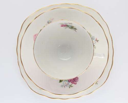 Royal Osborne fine bone china tea trio - top view
