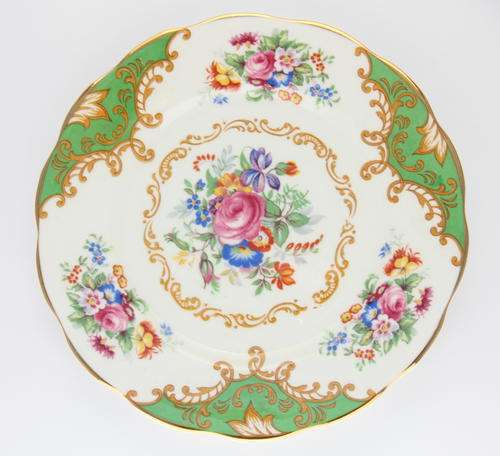 Royal Albert Albany Green fine bone china tea trio - cake plate