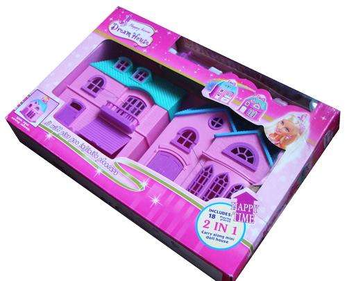 CARRY ALONG DREAM DOLL HOUSE INCLUDING 18 PLAYING PIECES