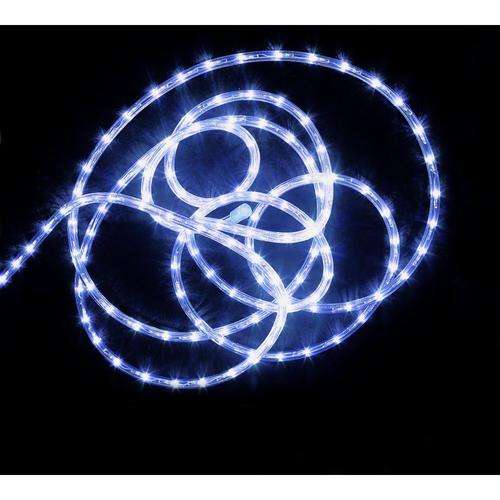 10M WHITE ROPE LIGHT WITH INLINE CONTROLLER AND 8 MODES