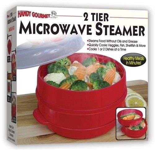 HANDY GOURMET - 2 TIER MICROWAVE STEAMER as as seen on TV - MAKE HEALTHY MEALS IN MINUTES