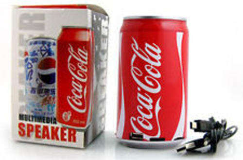 COKE CAN SPEAKER, MP3 PLAYER, RADIO AND TAKES A MEMORY CARD ALL IN ONE!!