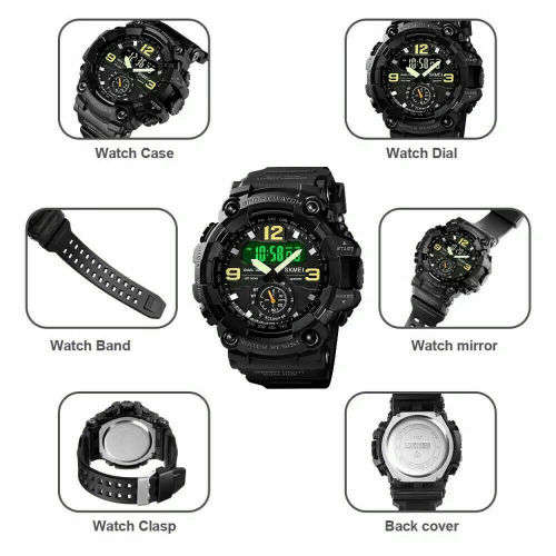 SKMEI 1637 Digital Men Watch Shockproof Wristwatch Fashion Sport Alarm Male Watches