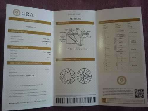 8.0mm 2.0ct White Loose Moissanite Stone Diamond GH VVS1 With GRA Certificate `2 Available`