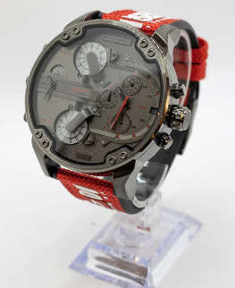Diesel Mr. Daddy 2.0 Red Nylon Men`s Watch