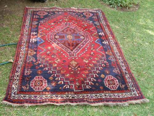 MAGNIFICENT PERSIAN / ORIENTAL TRIBAL HAND KNOTTED VINTAGE? AMAZING COLOURS HAMADAN? AFGHAN?