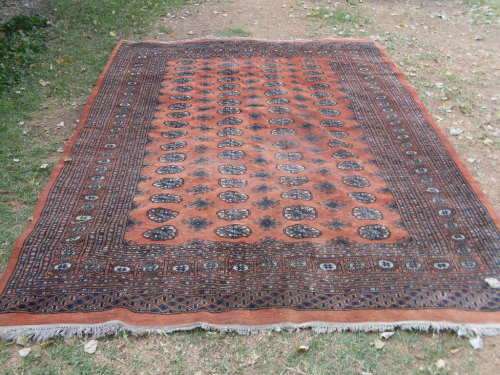 MY OPINION KARATCHI HAND KNOTTED LARGE 284x188  ORIENTAL / PERSIAN RUG WITH DETAILED BOKHARA DESIGN.