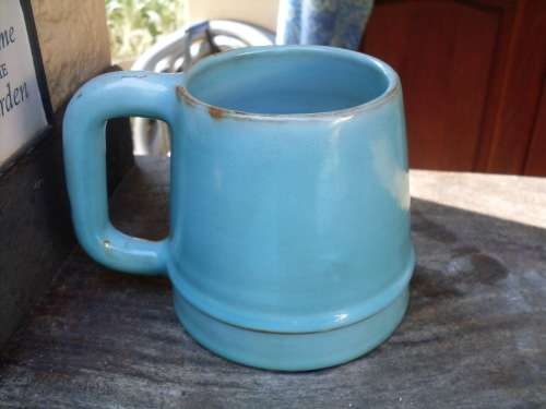 GORGEOUS TURQUOISE TONE LINNWARE BEER MUG OR GIANT COFFEE MUG