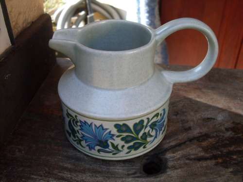 MIDWINTER STONEHENGE RANGE RETRO "CAPRICE" GREEN BLUE FLORAL LEAF MILK JUG