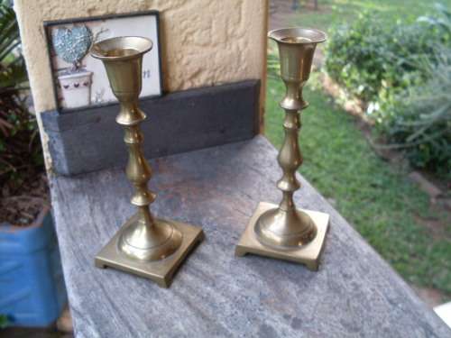 PAIR OF VINTAGE??? BRASS CANDLESTICK HOLDERS NO 2