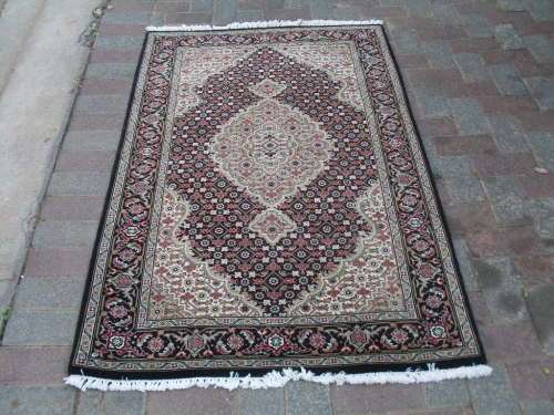 UNDER OFFER ZOREF2702  INDO PERSIAN HERATI / MAHI TABRIZ CARPET / RUG SOME SILK OLIVE, BLACK IVORY