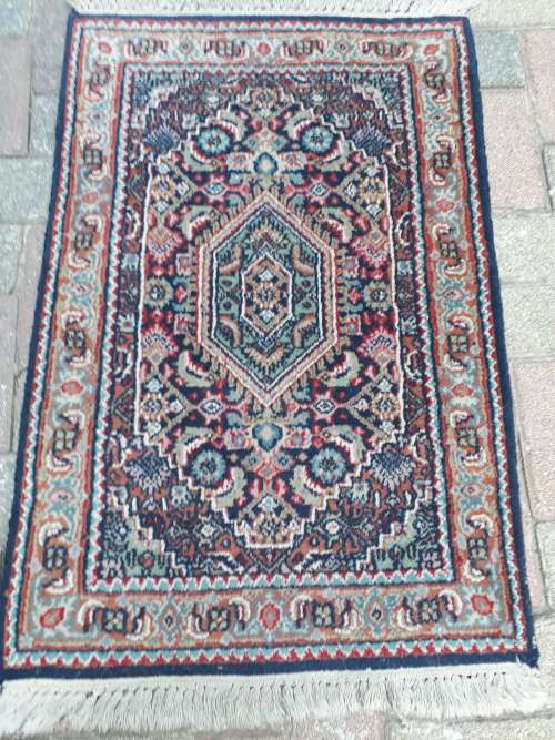 BEAUTIFUL SMALL HAND KNOTTED INO-PERSIAN BIDJAR OR TABRIZ STYLE MAHI / HERATI DESIGN RUG GR8 TONES