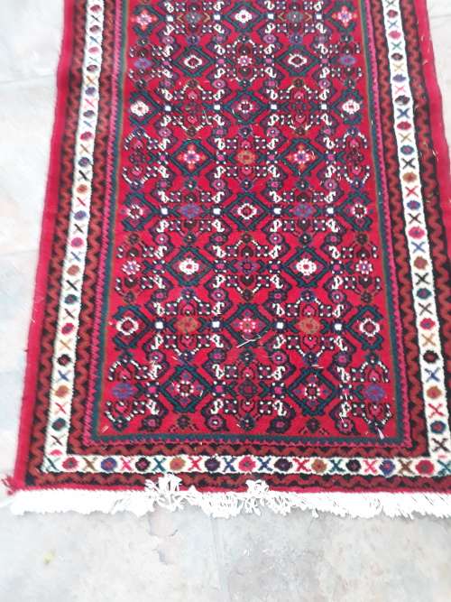 BEAUTIFUL AS NEW PERSIAN HAND KNOTTED FLORAL GEOMETRIC CARPET RUNNER LONG 403CM