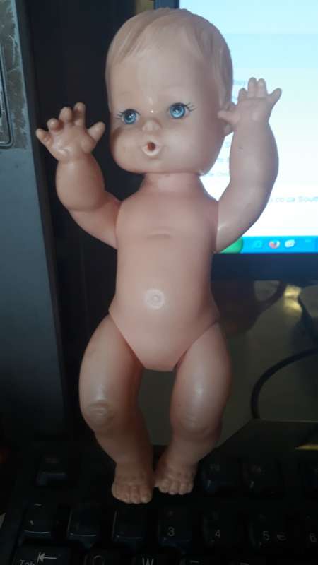 BIGGER THAN BLUE PANTS VINTAGE CELLULOID PLASTIC HONG KONG DOLL