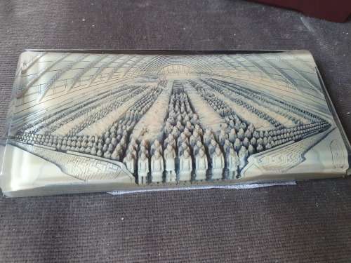 A BOXED SOUVENIR PLAQUE OR PAPERWEIGHT PIECE OF XI'AN CHINA TERRACOTTA WARRIOR NO 1