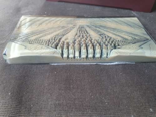 A BOXED SOUVENIR PLAQUE OR PAPERWEIGHT PIECE OF XI'AN CHINA TERRACOTTA WARRIOR NO 1