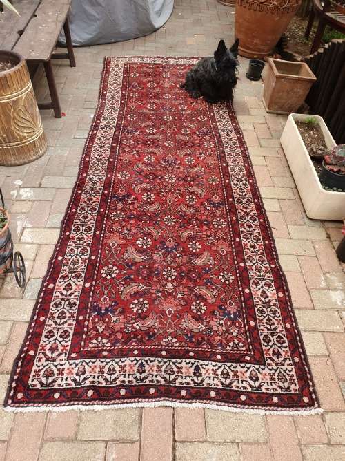 BEAUTIFUL PERSIAN HAND KNOTTED HAMADAN RUNNER FLORAL ETC 305CM WIDTH 107CM