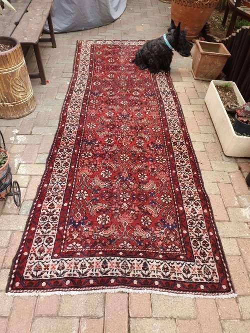 BEAUTIFUL PERSIAN HAND KNOTTED HAMADAN RUNNER FLORAL ETC 305CM WIDTH 107CM