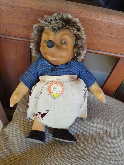 BELIEVED 1950'S VINTAGE STEIFF MICKI HEDGEHOG 27CM HAS PAPER LABEL