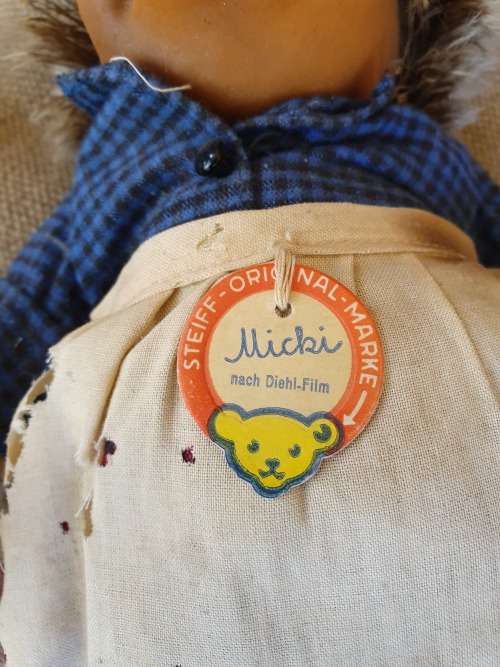 BELIEVED 1950'S VINTAGE STEIFF MICKI HEDGEHOG 27CM HAS PAPER LABEL