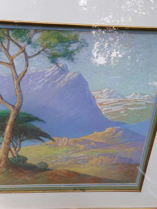 FRAMED PASTEL LANDSCAPE BY KNOWN SA ARTIST LEO FRANCOIS 1870-1938
