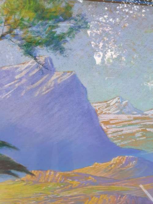 FRAMED PASTEL LANDSCAPE BY KNOWN SA ARTIST LEO FRANCOIS 1870-1938
