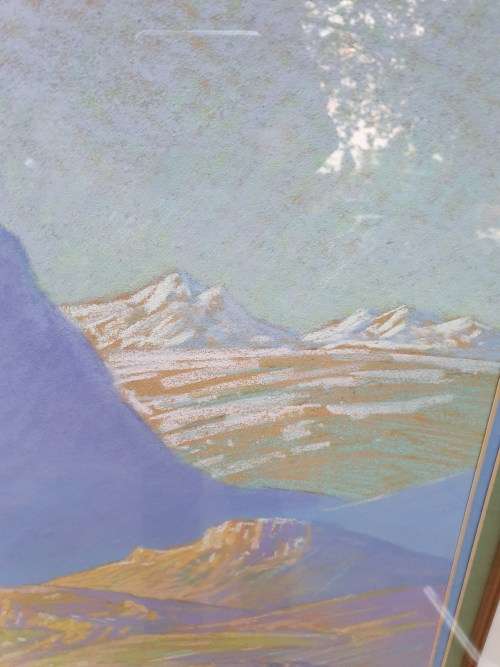 FRAMED PASTEL LANDSCAPE BY KNOWN SA ARTIST LEO FRANCOIS 1870-1938