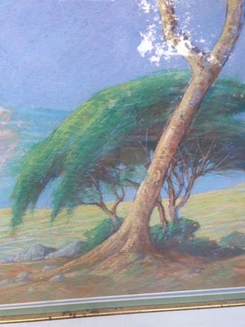 FRAMED PASTEL LANDSCAPE BY KNOWN SA ARTIST LEO FRANCOIS 1870-1938