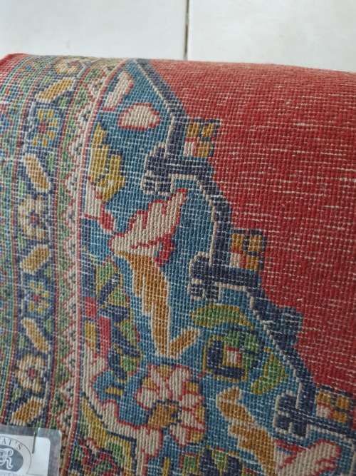 BEAUTIFUL BRIGHT HAND KNOTTED GEOMETRIC FLORAL PERSIAN SAROUK RUG