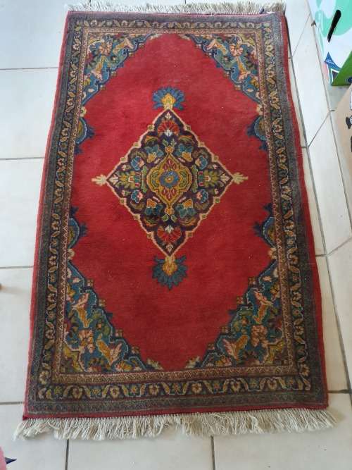 BEAUTIFUL BRIGHT HAND KNOTTED GEOMETRIC FLORAL PERSIAN SAROUK RUG